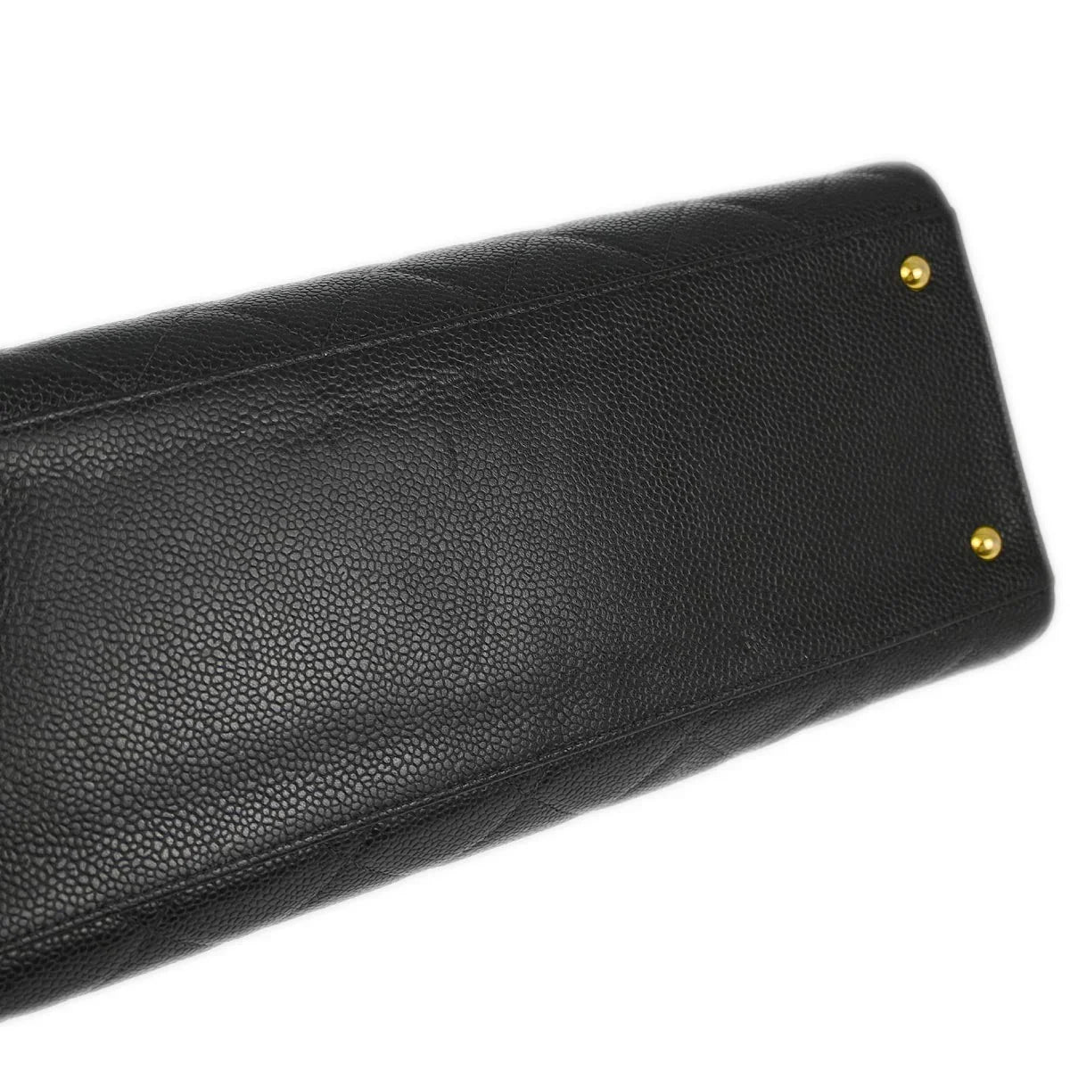 Chanel 2000-2001 Black Caviar Straight Flap Chain Handbag