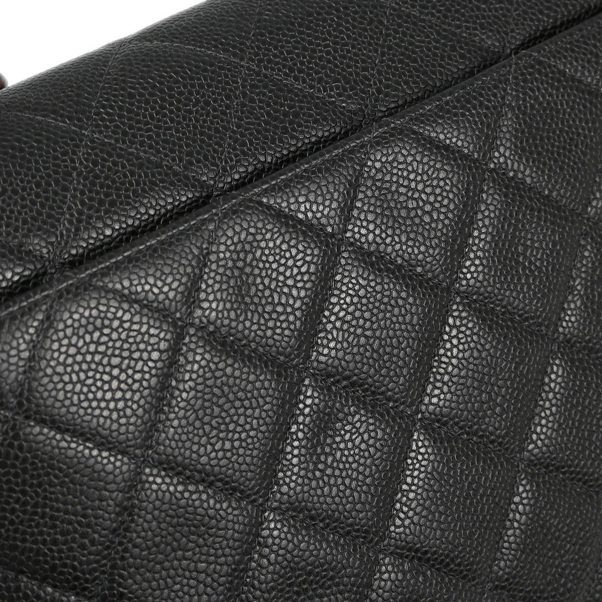 Chanel 2000-2001 Black Caviar Straight Flap Chain Handbag