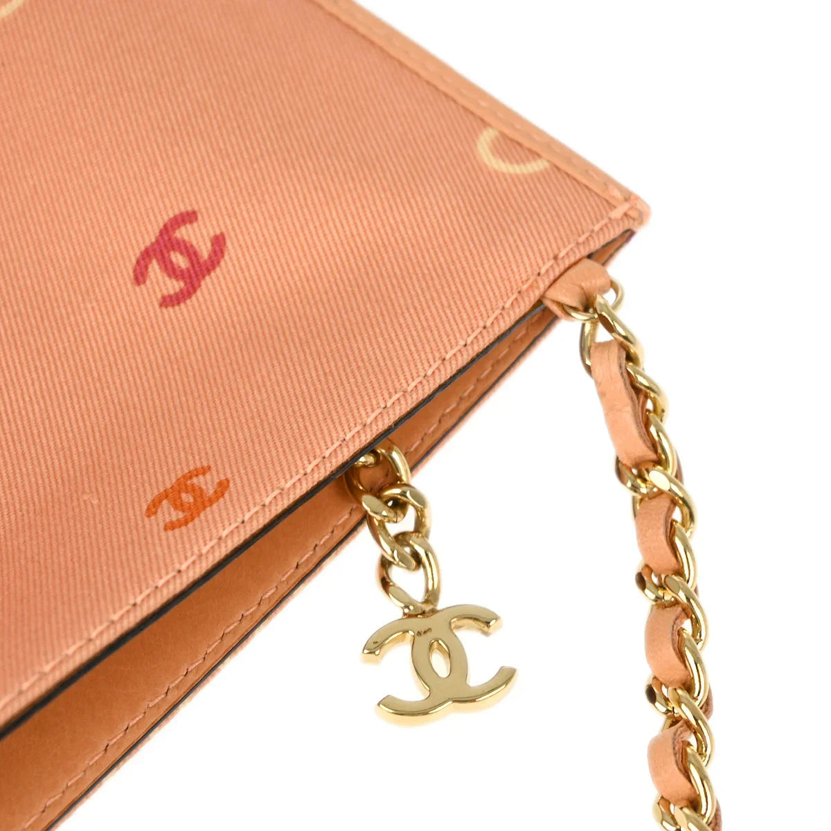 Chanel 2001-2003 Pink Canvas Coco Chain Handbag