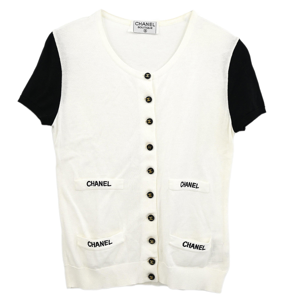Chanel Short Sleeve Cardigan White #34 – AMORE Vintage Tokyo