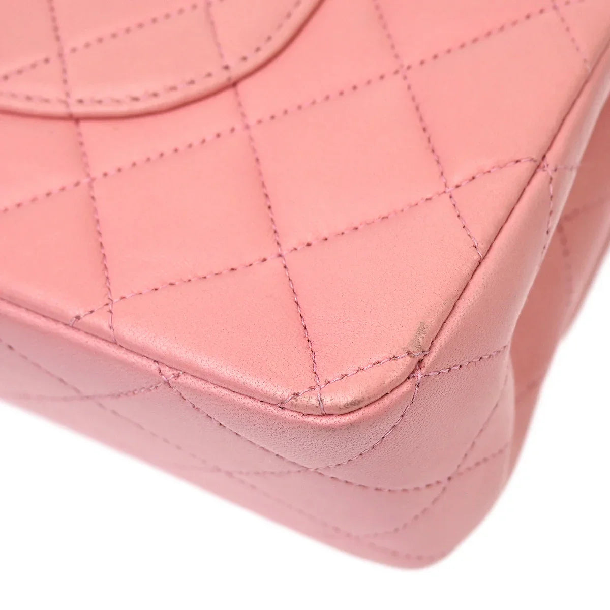 Chanel * 1996-1997 Pink Lambskin Medium Classic Double Flap Shoulder Bag