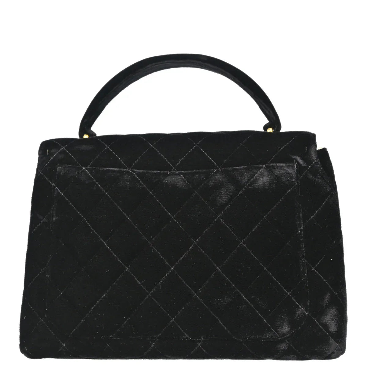 Chanel 1996-1997 Black Velvet Kelly Handbag