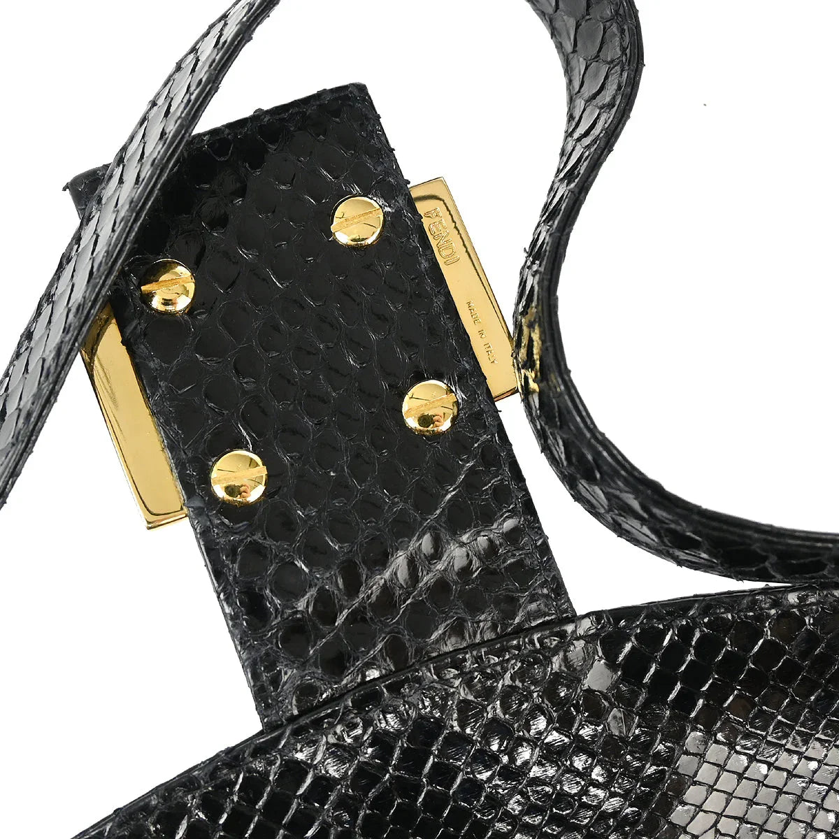 Fendi 2003* Black Python Mamma Baguette Handbag