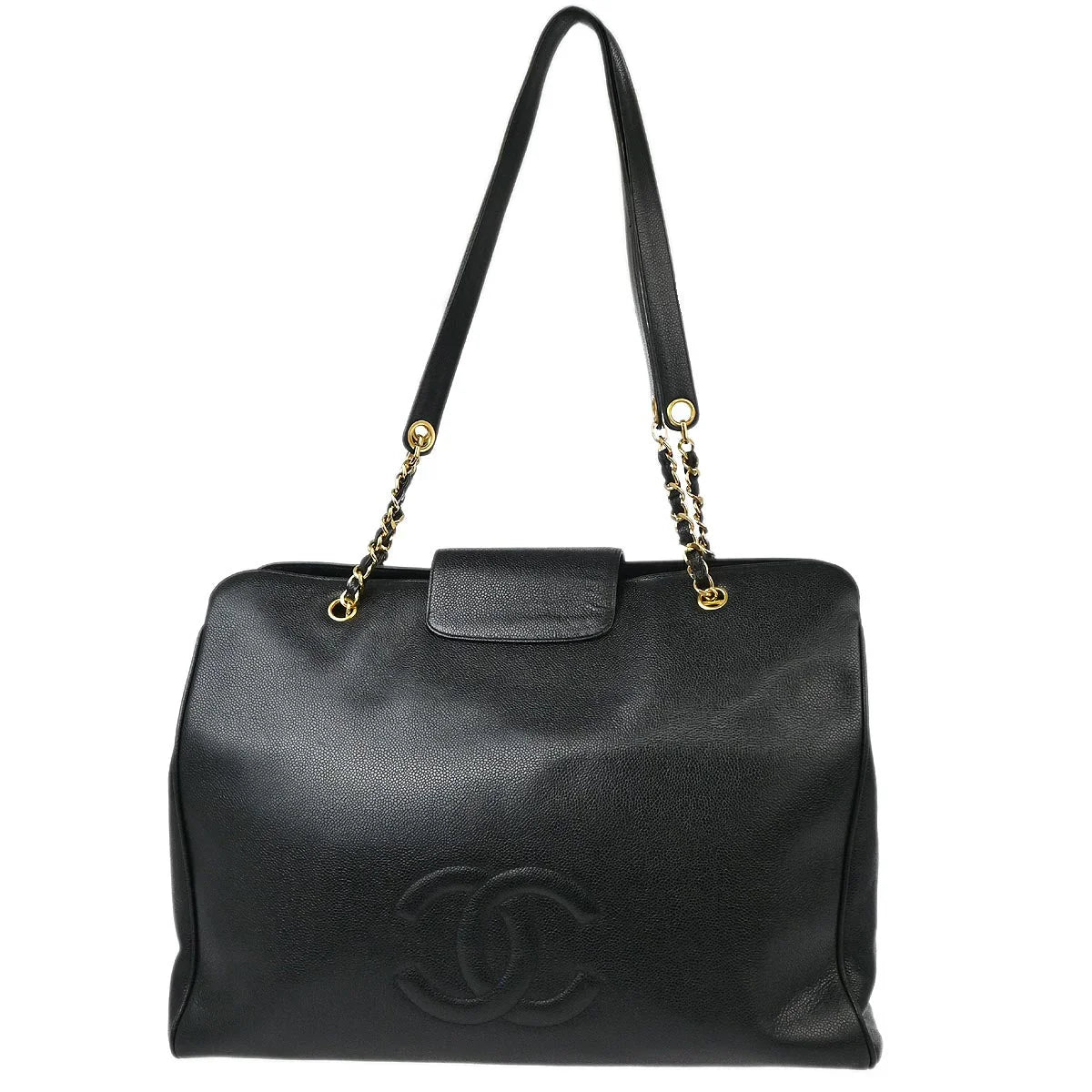 Chanel 1996-1997 Black Caviar Supermodel Shoulder Bag