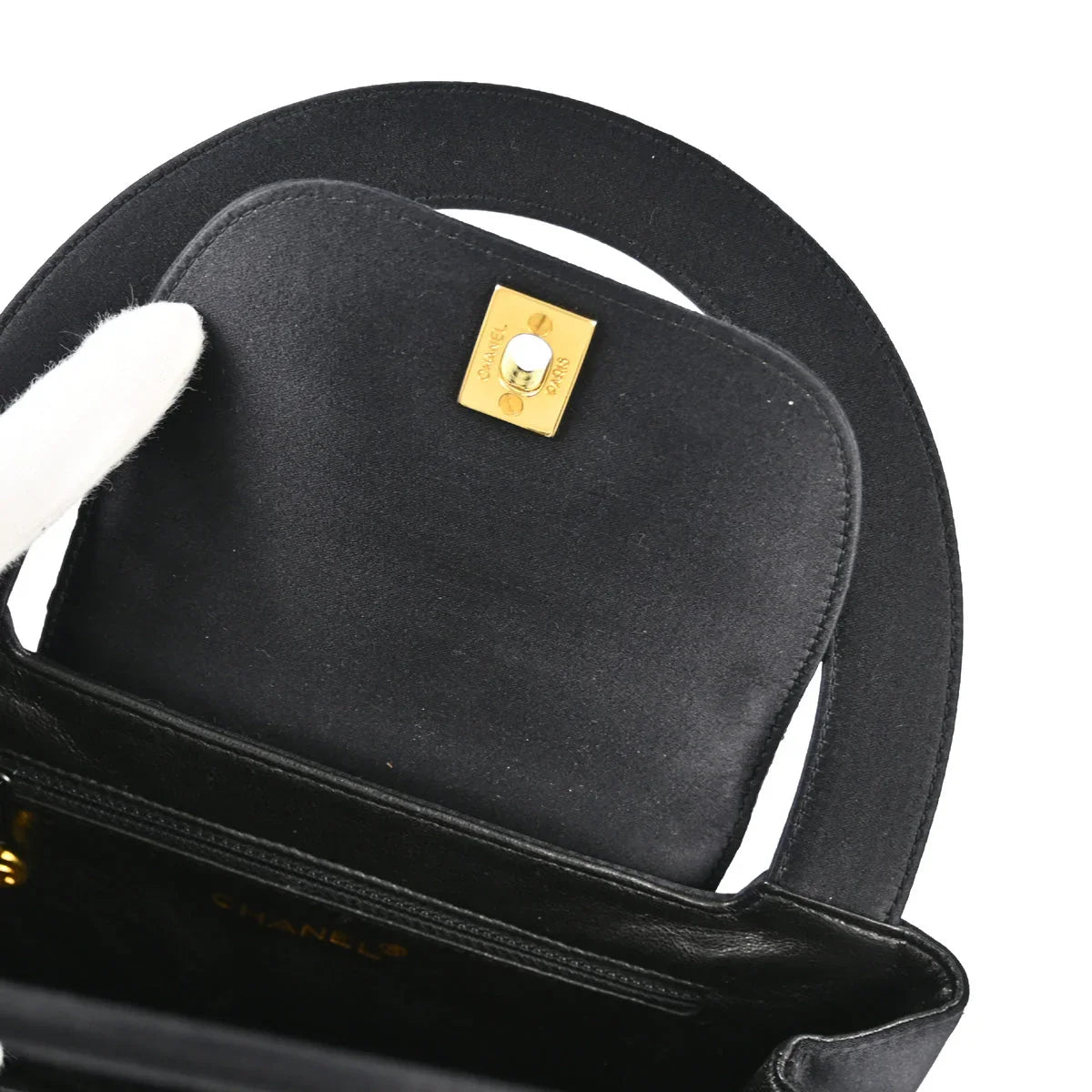 Chanel 1997-1999 Black Satin Handbag