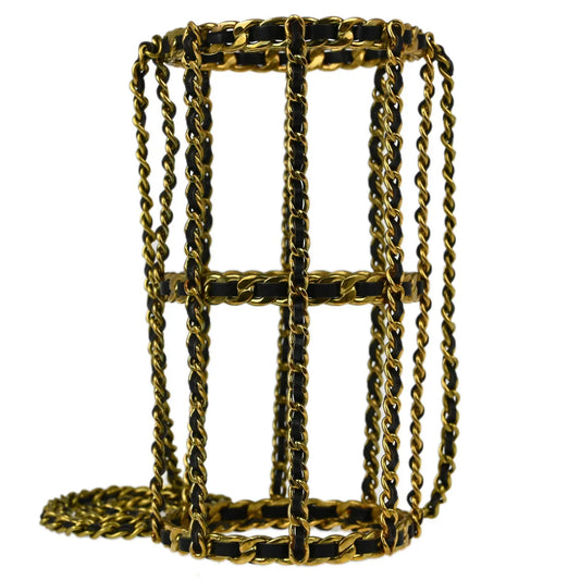 Chanel Black Gold Chain Bottle Holder 94A