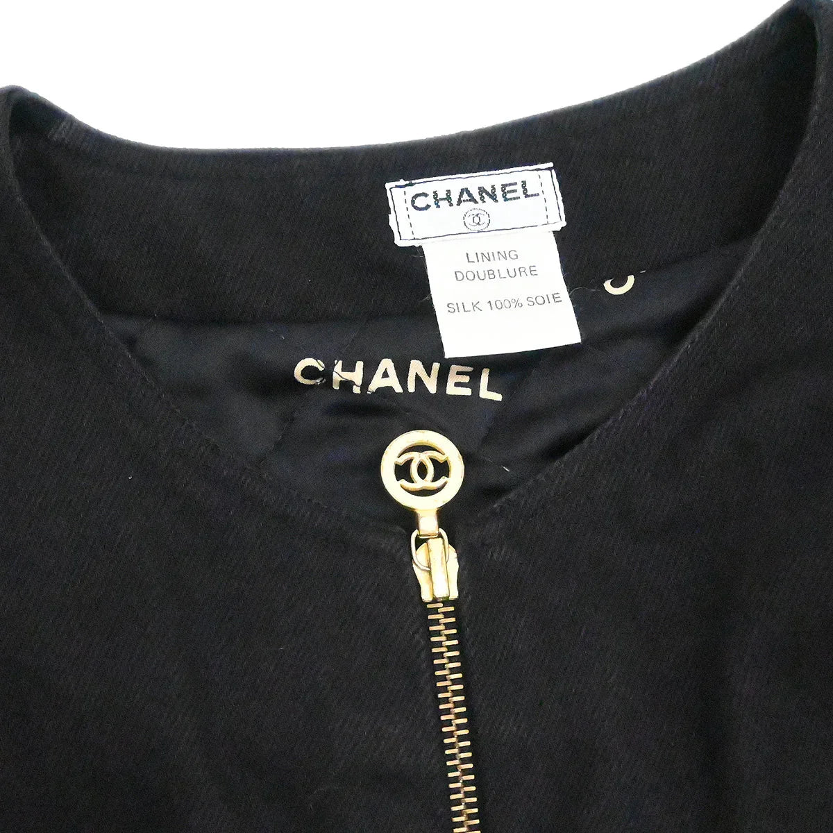 Chanel Setup Suit Jacket Skirt Black 01237 #36