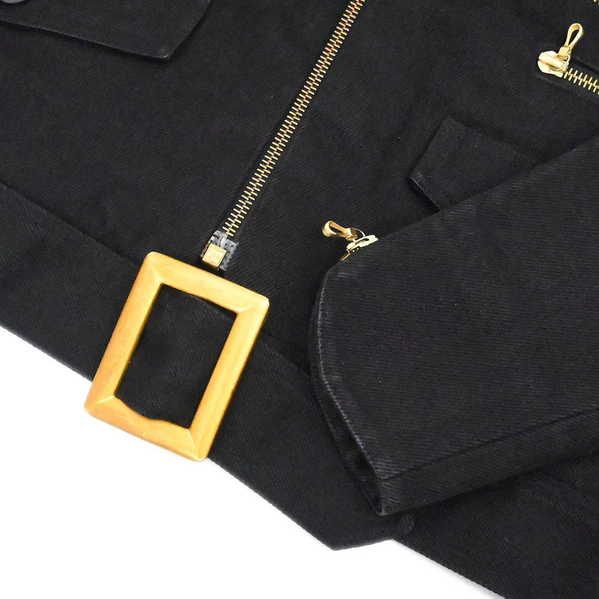 Chanel Setup Suit Jacket Skirt Black 01237 #36