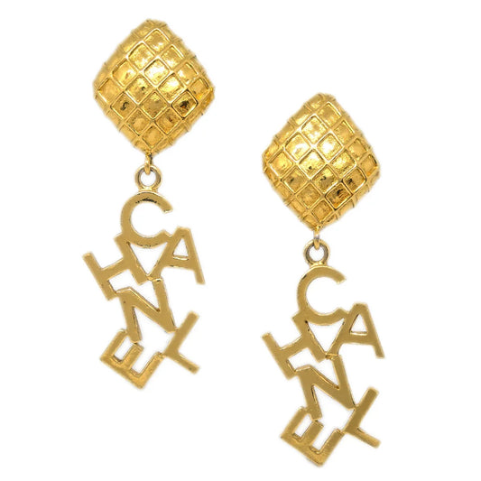 Chanel Gold Dangle Earrings Clip-On