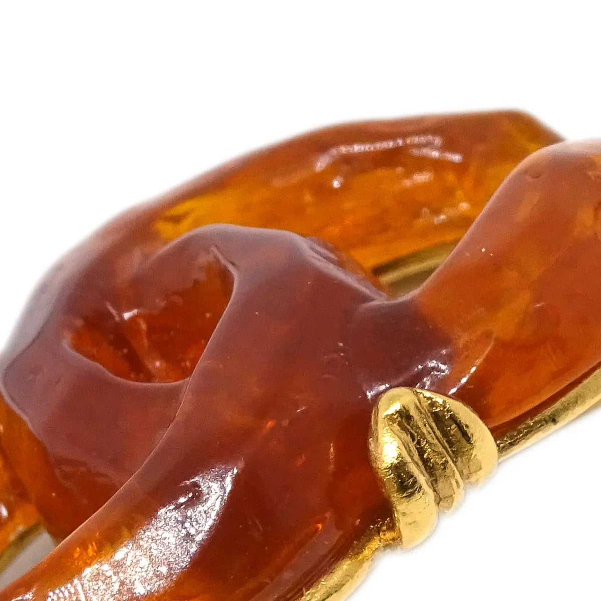 Chanel CC Brooch Pin Brown 99P