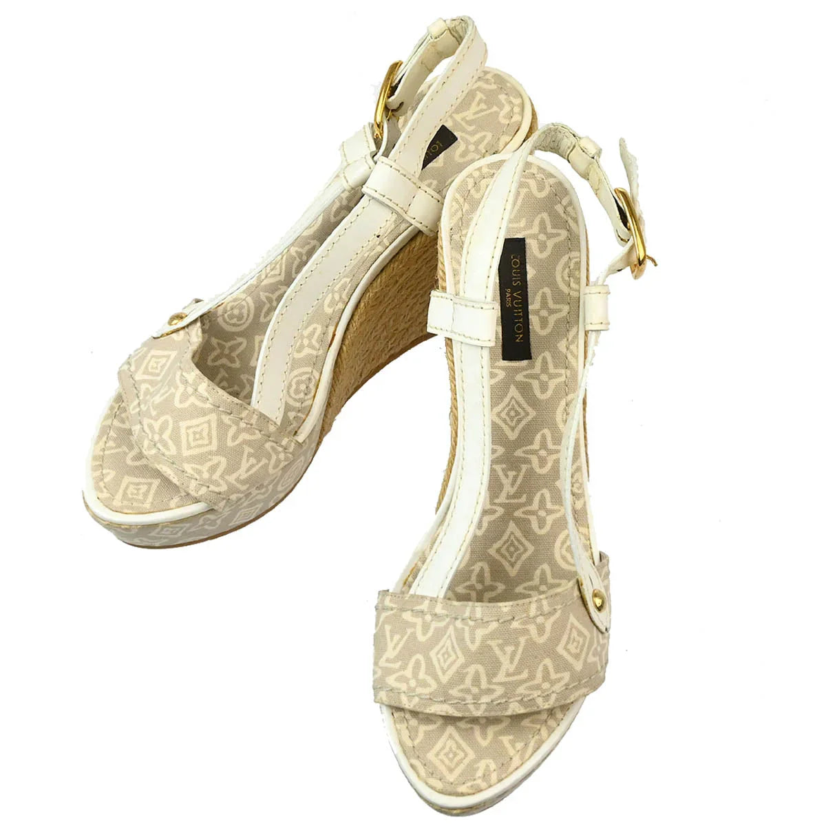Louis Vuitton * 2008 Canvas Sandals Shoes #36 1/2