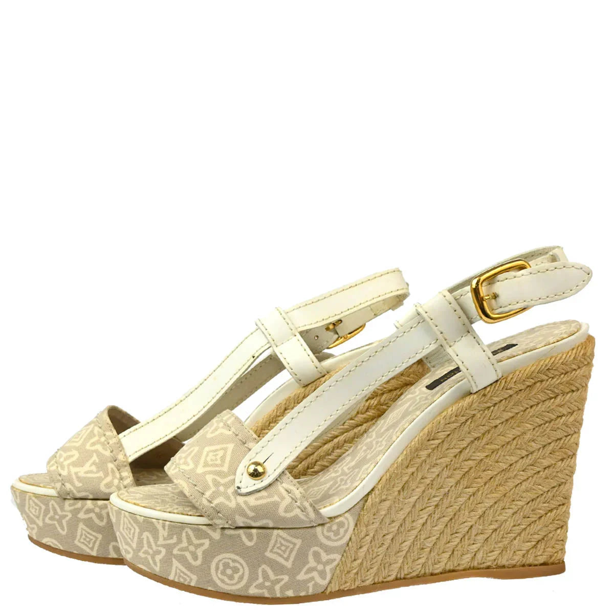 Louis Vuitton * 2008 Canvas Sandals Shoes #36 1/2