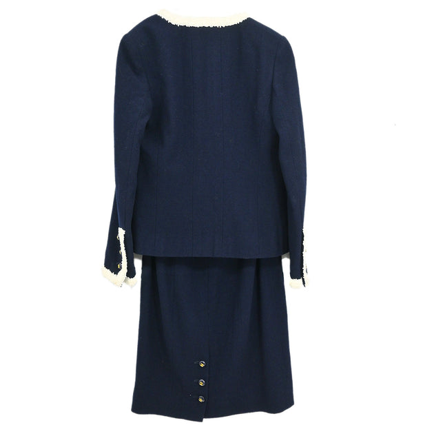 Chanel 1995 Setup Suit Jacket Skirt Navy #36 – AMORE Vintage Chanel 1995 Setup Suit Jacket Skirt Navy #36 – AMORE Vintage