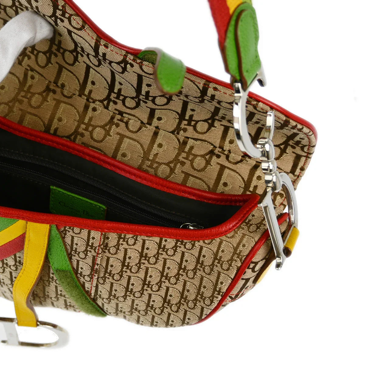Christian Dior 2004 Rasta Trotter Saddle Handbag