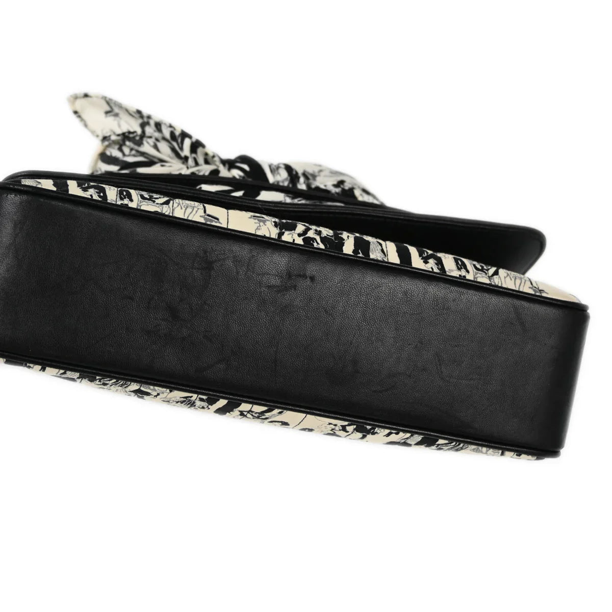 Chanel 2003-2004 Black White Silk Lambskin Choco Bar Shoulder Bag