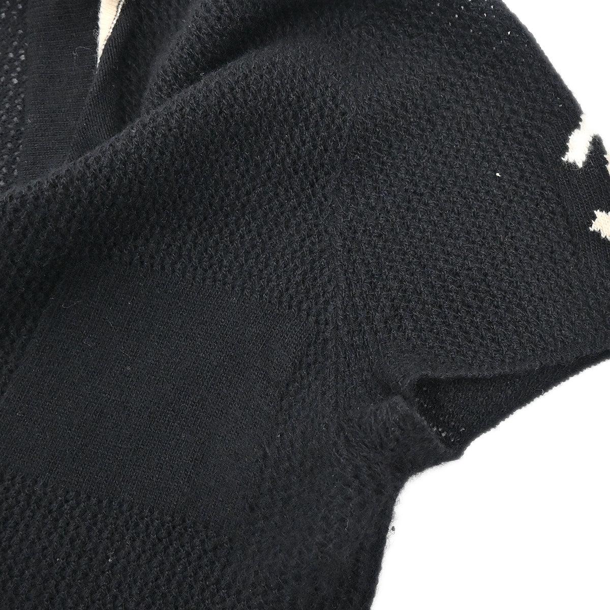 Chanel 2001 Short Sleeve Sweater Knit Top Black #40