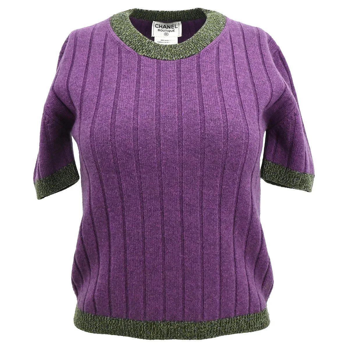 Chanel 1997 Short Sleeve Sweater Purple #38