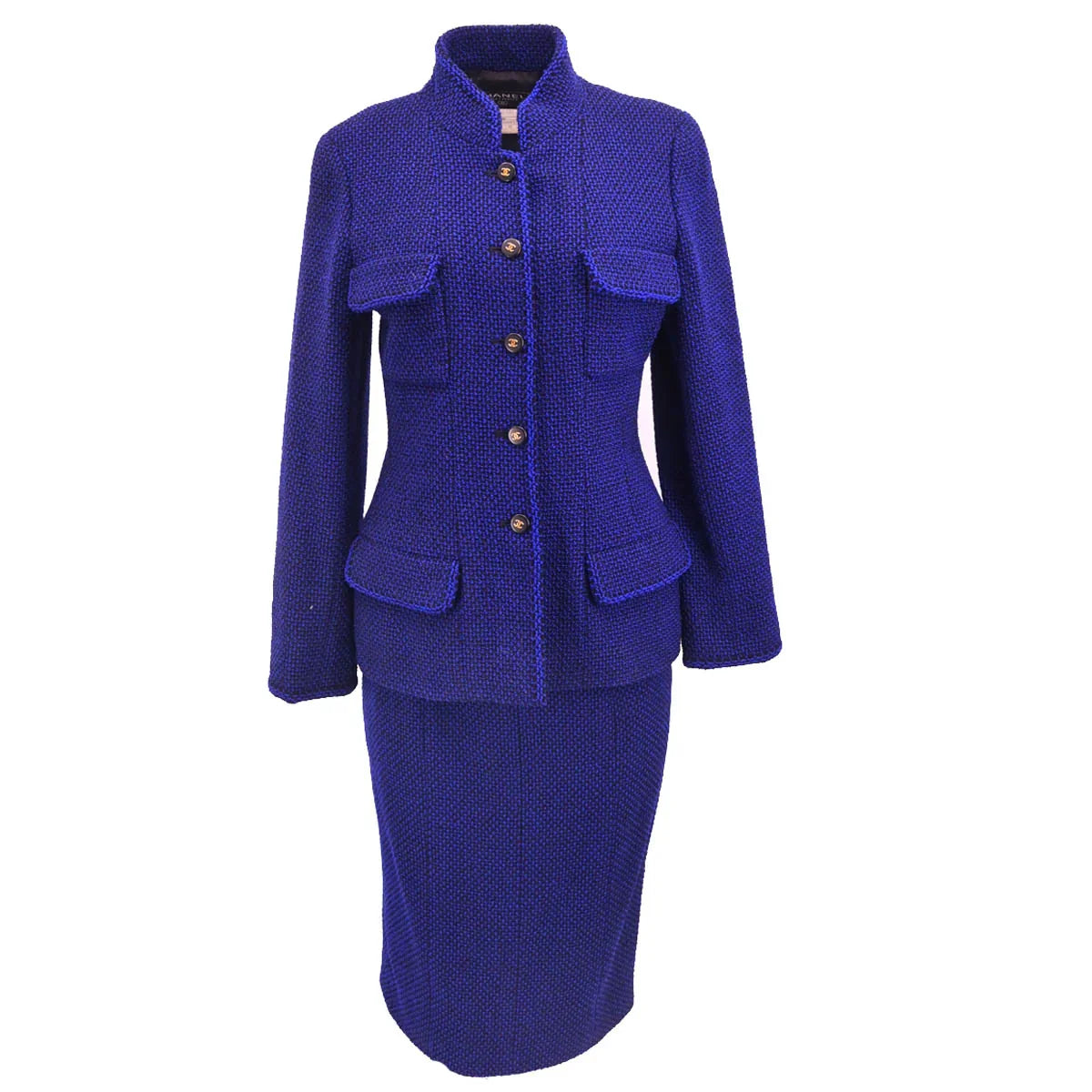 Chanel 1995 Skirt Suit Jacket Navy #40