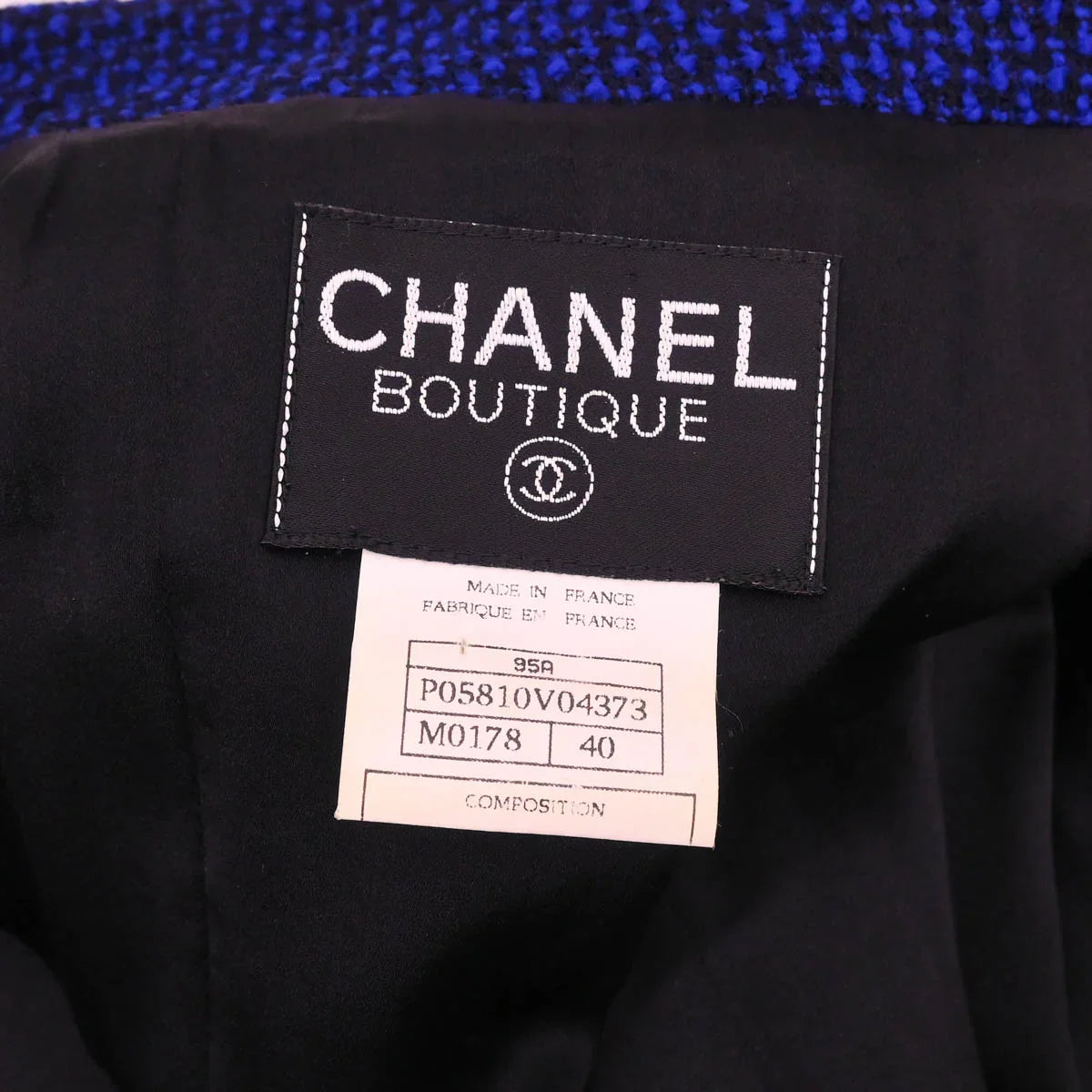 Chanel 1995 Skirt Suit Jacket Navy #40