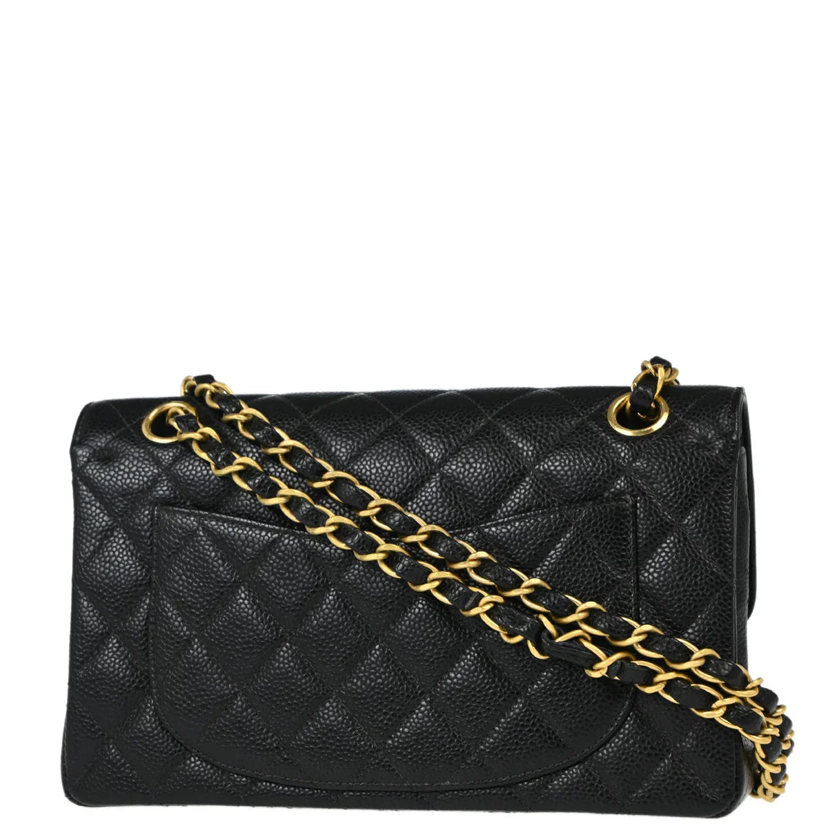 Chanel 2001-2003 Black Caviar Small Classic Double Flap Shoulder Bag