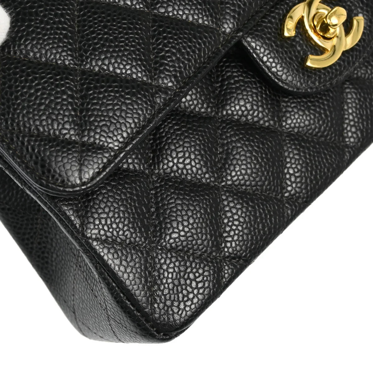 Chanel 2001-2003 Black Caviar Small Classic Double Flap Shoulder Bag