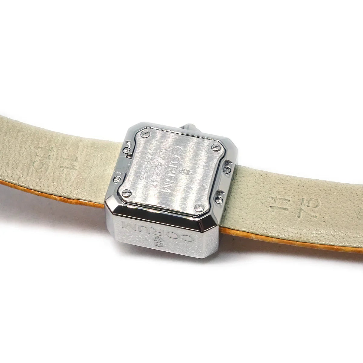 Corum * Sugar Cube Ref.137.428.47 Quartz Watch SS Diamond Orange