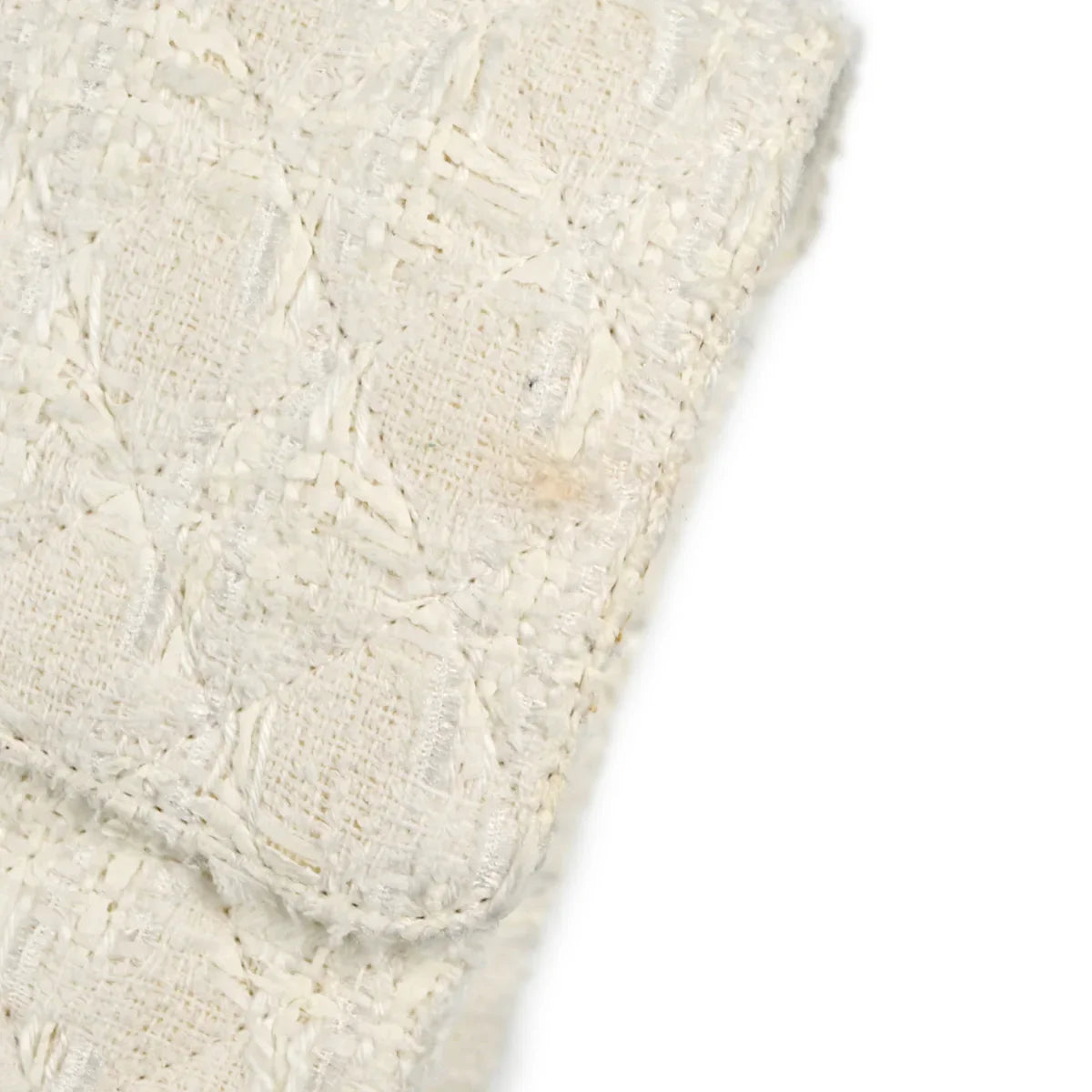 Chanel 2004-2005 White Tweed Medium Classic Double Flap Shoulder Bag