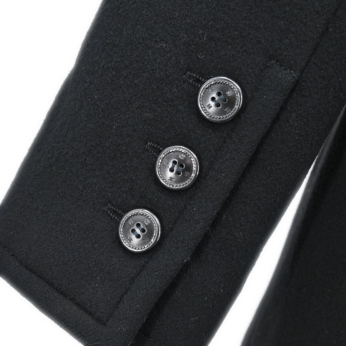 Chanel 1998 Double Breasted Jacket Coat Black #38