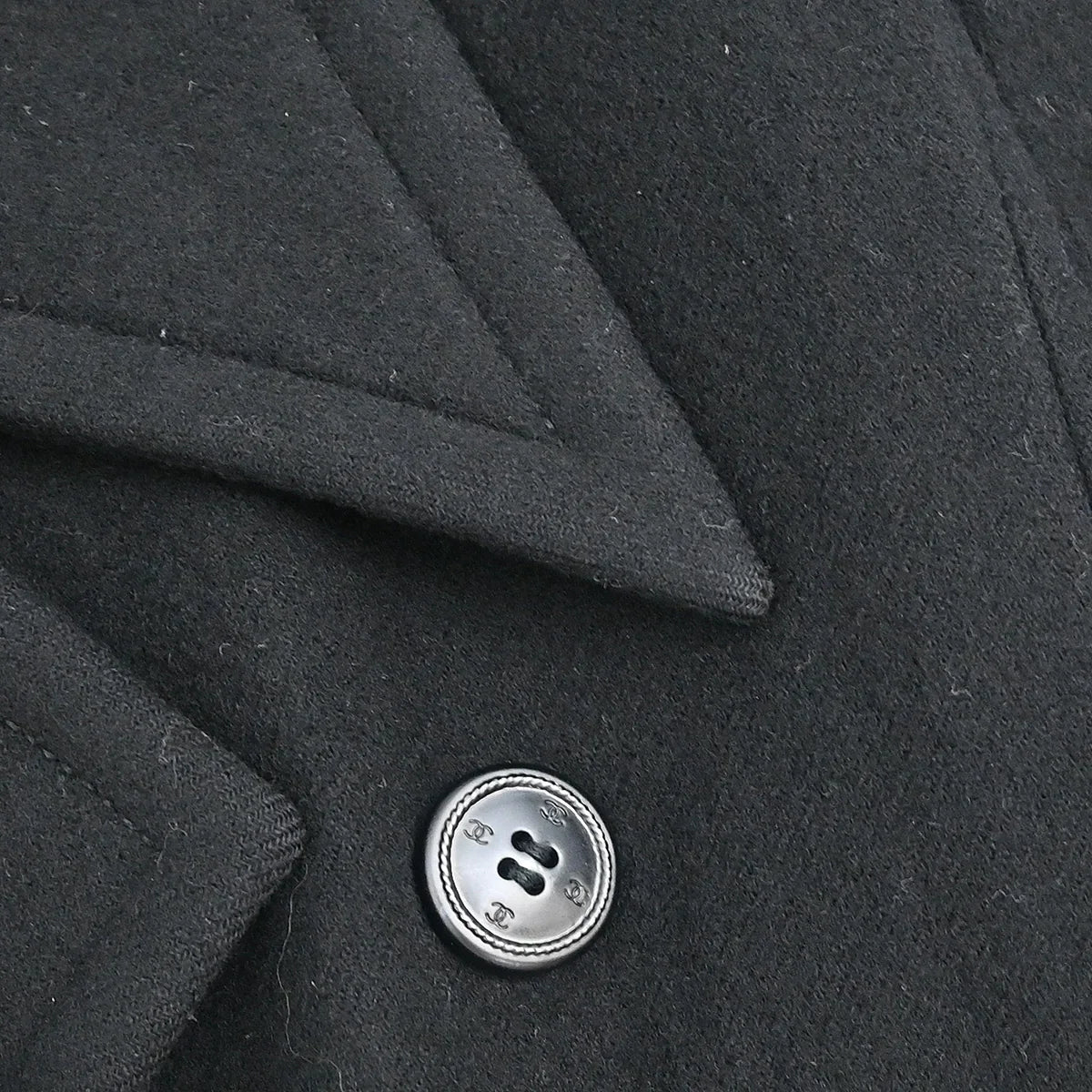 Chanel 1998 Double Breasted Jacket Coat Black #38