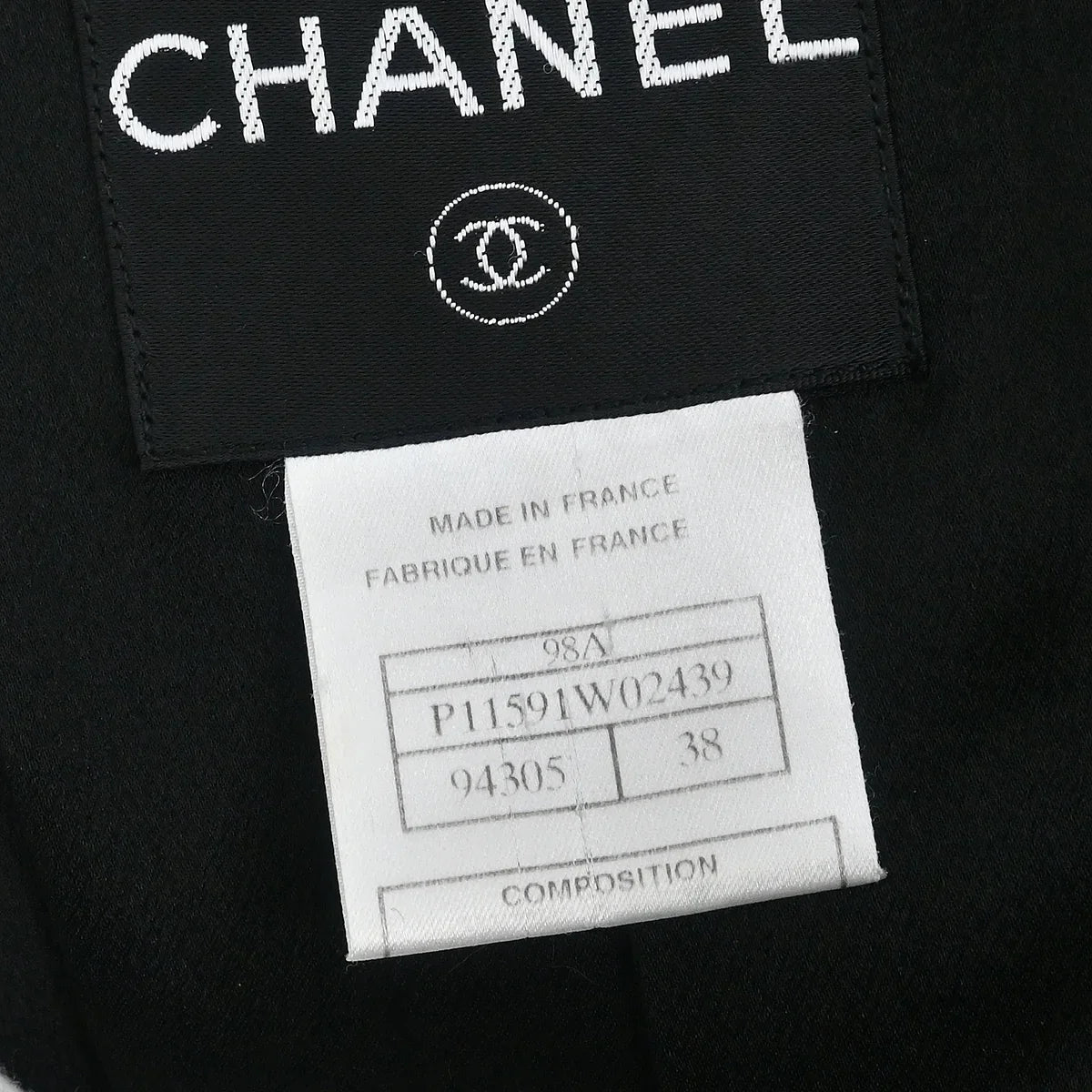 Chanel 1998 Double Breasted Jacket Coat Black #38
