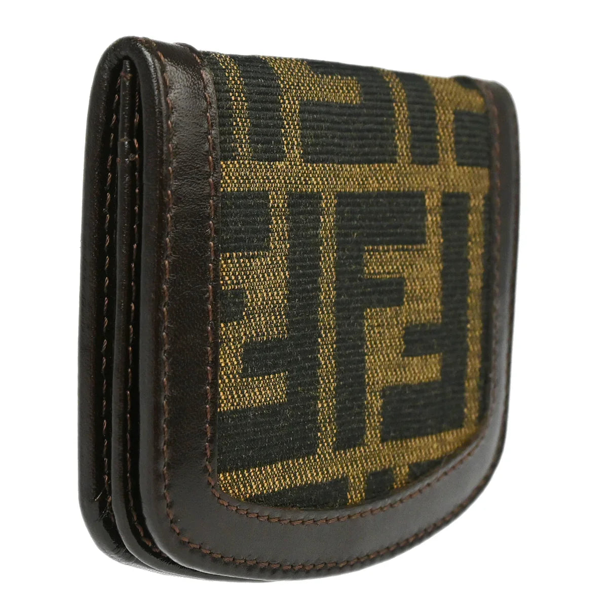 Fendi 2000 Brown Zucca Coin Case Wallet