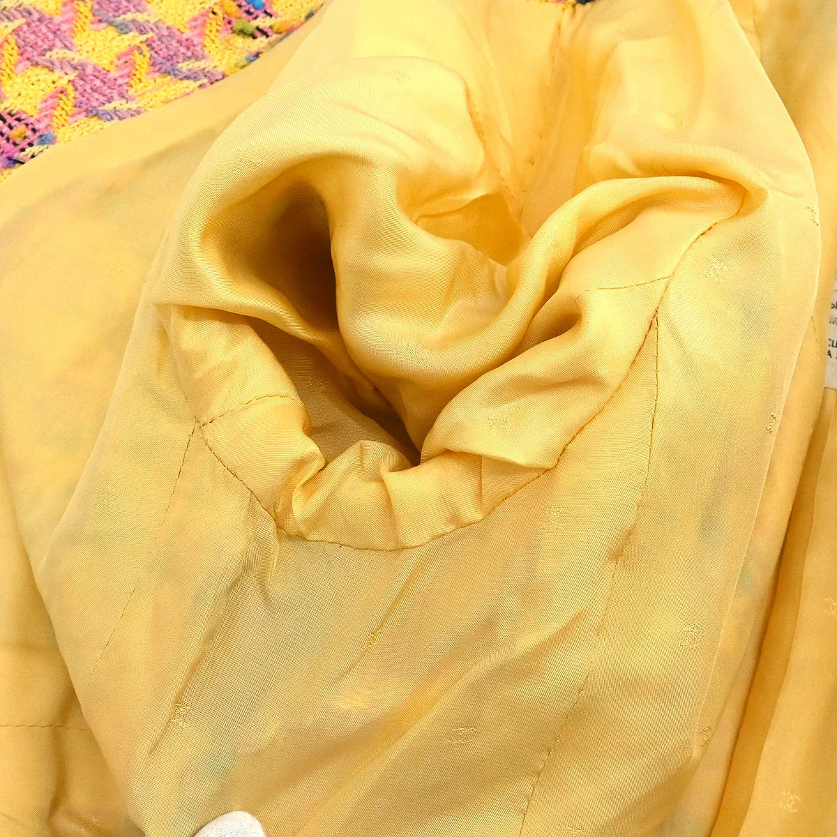 Chanel 1994 Setup Suit Jacket Skirt Yellow #38