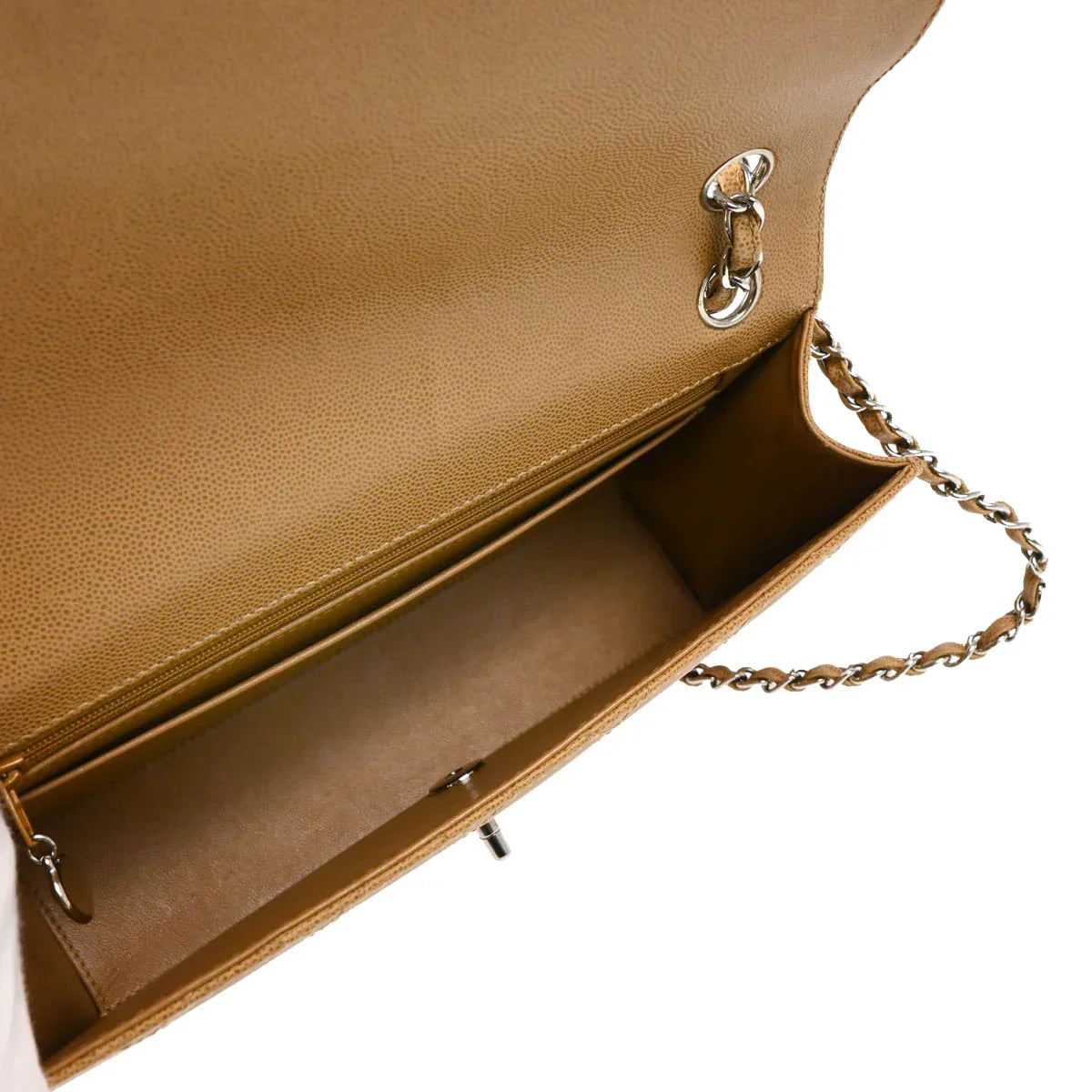 Chanel 1997-1999 Beige Caviar Shoulder Bag