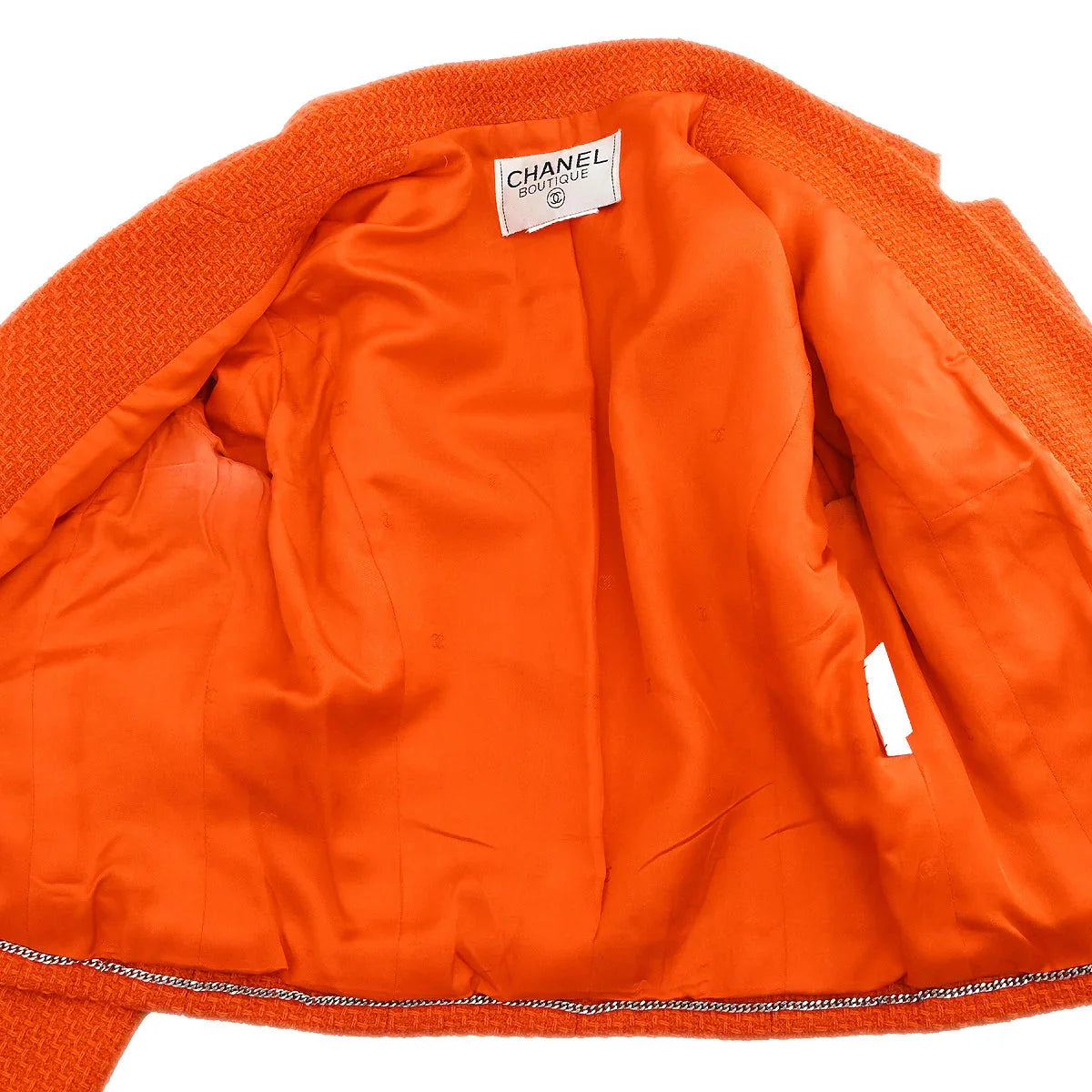 Chanel Single Breasted Jacket Orange