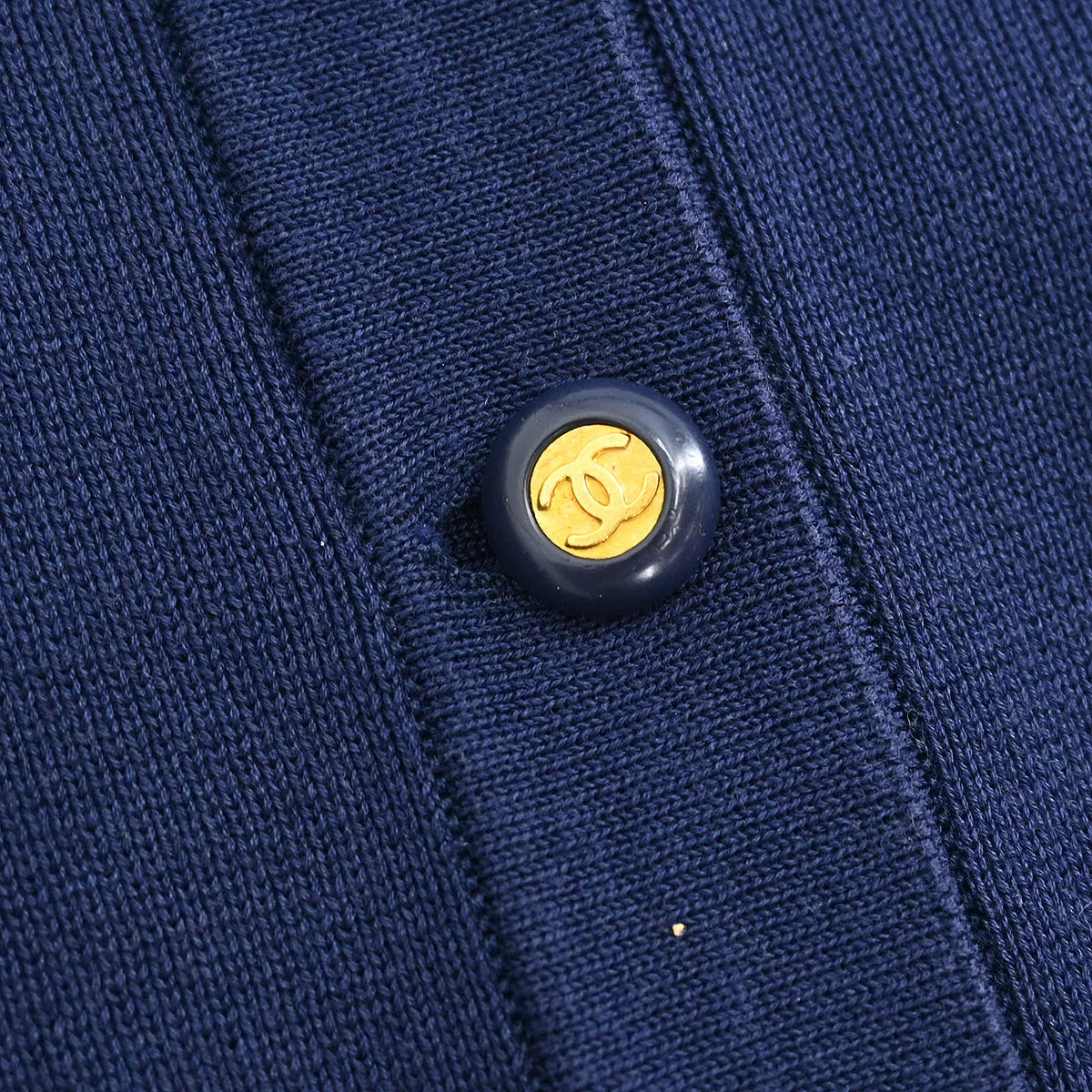 Chanel Short Sleeve Cardigan Navy #38