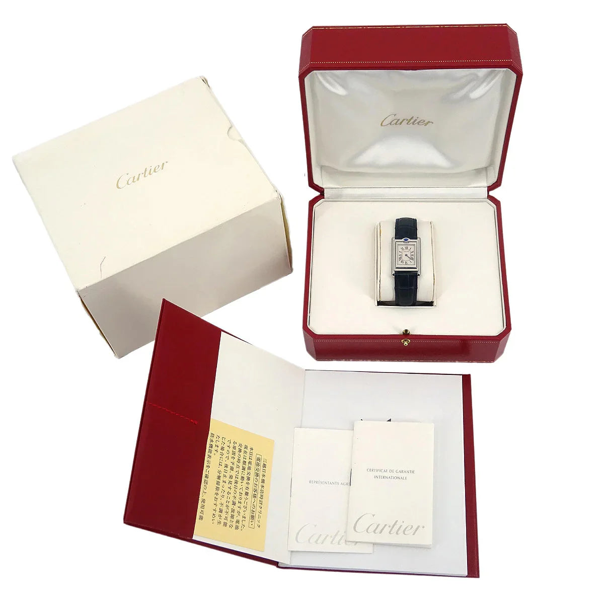 Cartier * Tank Basculante SM Ref.W1011158 Quartz Watch SS Crocodile