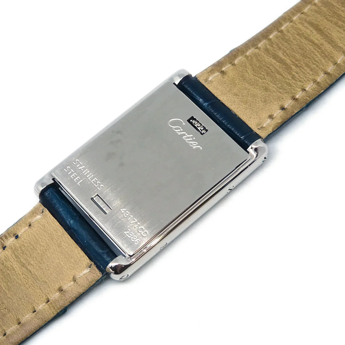 Cartier * Tank Basculante SM Ref.W1011158 Quartz Watch SS Crocodile