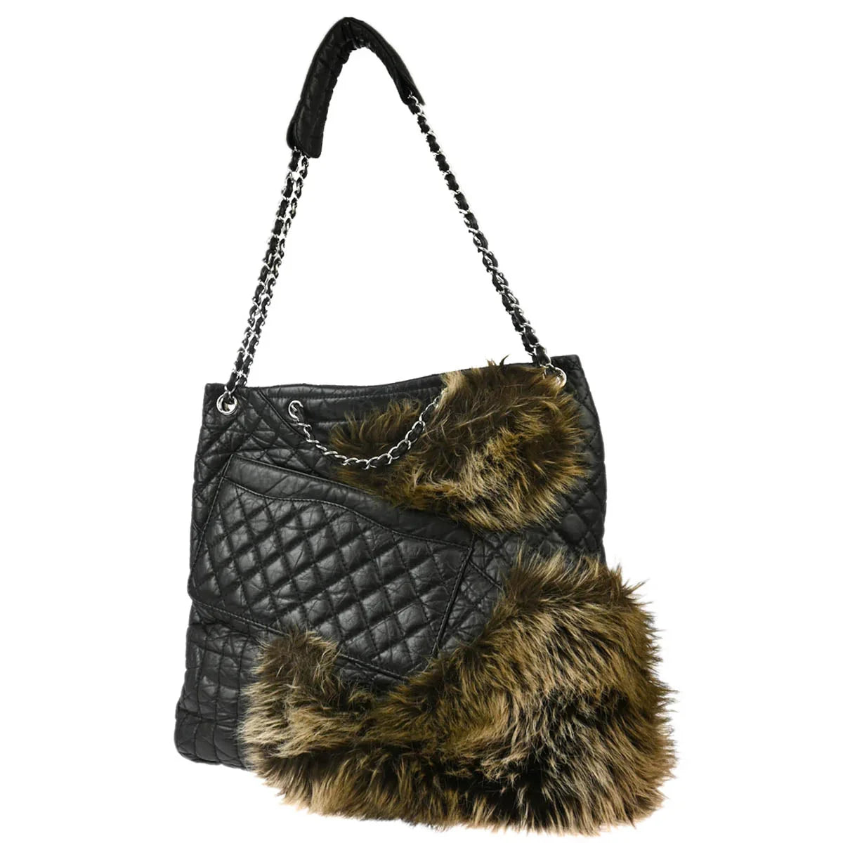 Chanel 2009-2010 Faux Fur XL Tote Bag