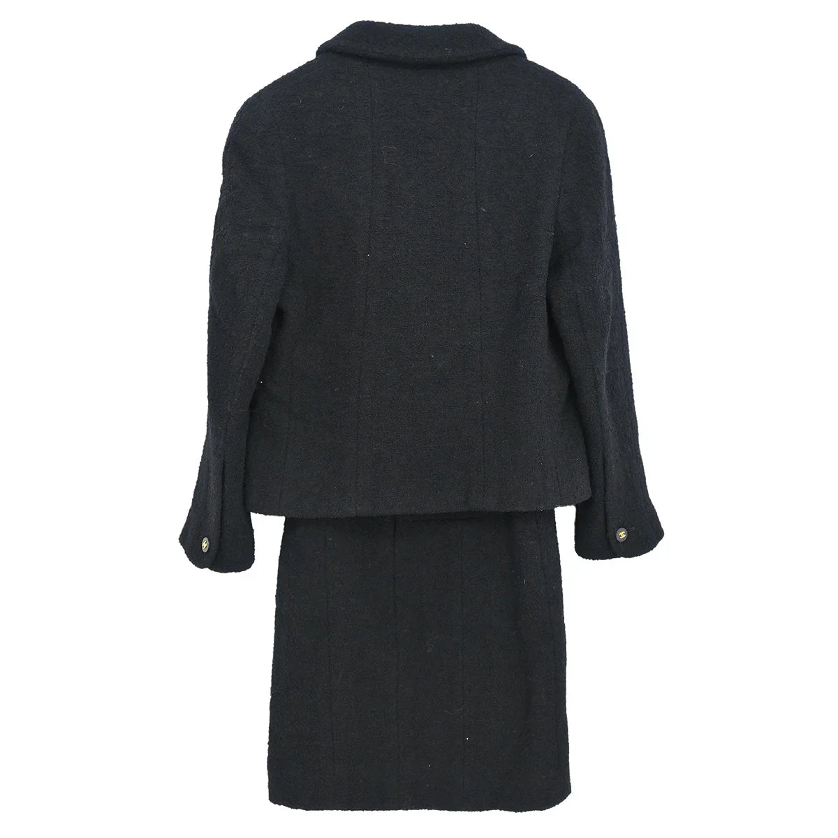 Chanel 1994 Setup Suit Jacket Skirt Black #40