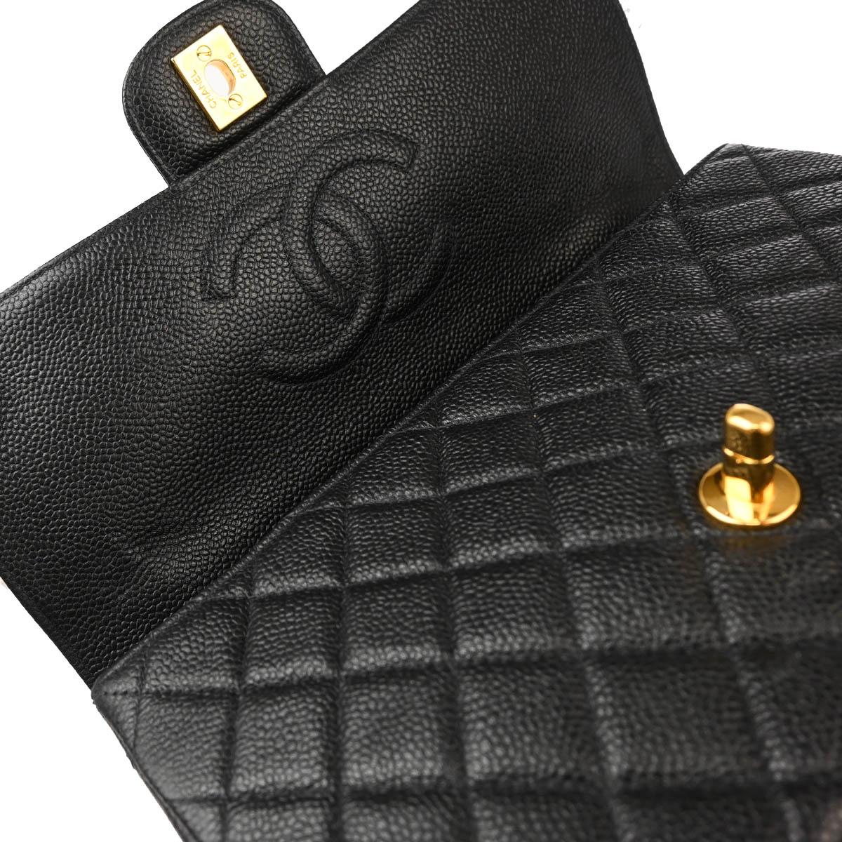Chanel 1996-1997 Black Caviar Handbag