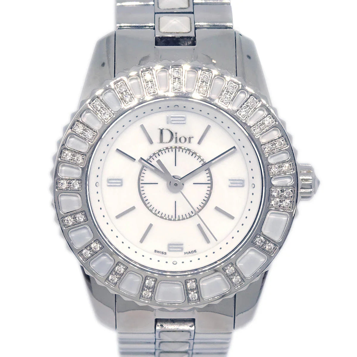 Christian Dior CD112113 Crystal Quartz Watch SS Diamond