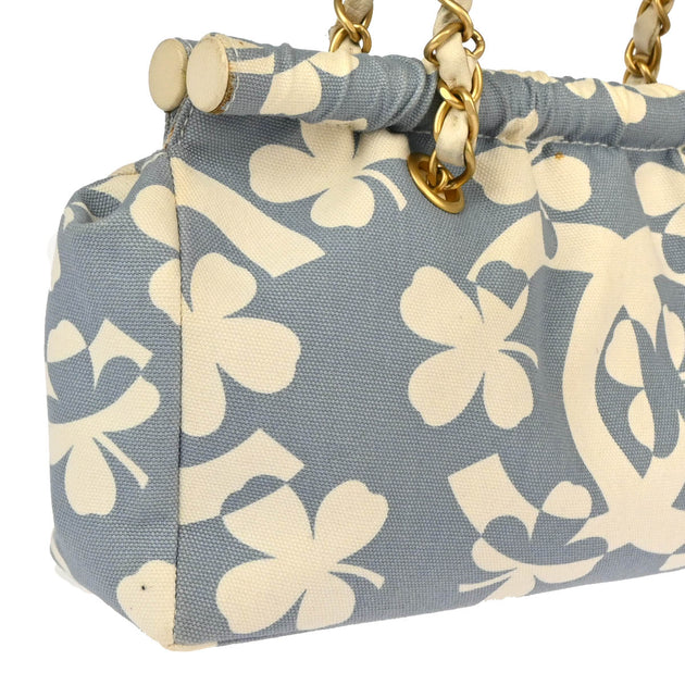 Chanel 2003-2004 Light Blue Canvas Four-Leaf Clover Chain Chanel 2003-2004 Light Blue Canvas Four-Leaf Clover Chain