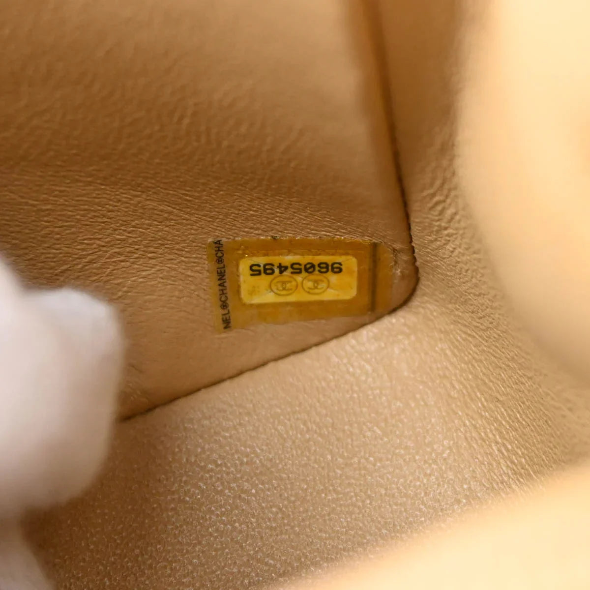 Chanel 2004-2005 Beige Caviar Mini Classic Square Flap Shoulder Bag 17