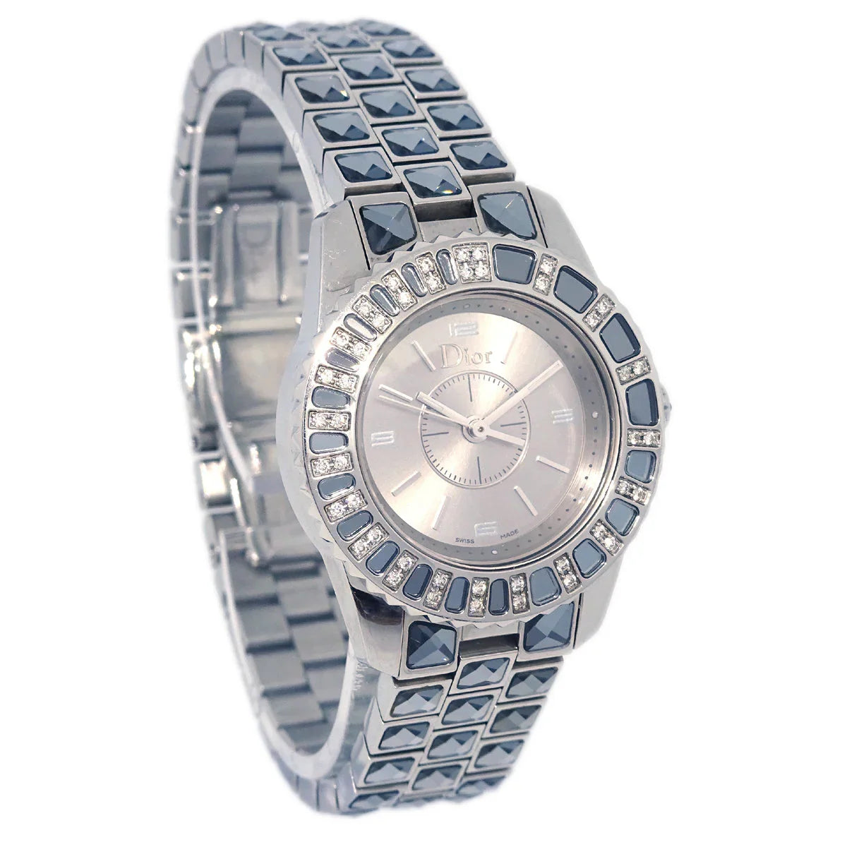 Christian Dior CD112115 Crystal Quartz Watch SS Diamond