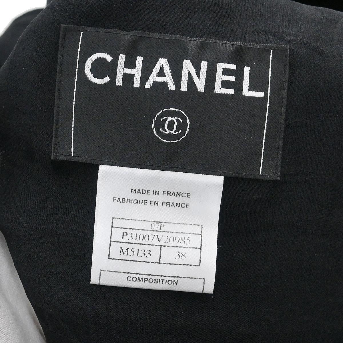 Chanel 2007 Collarless Jacket Black #38