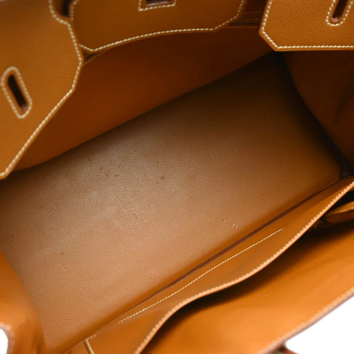 Hermes 2001 Gold Courchevel Birkin 40 Handbag