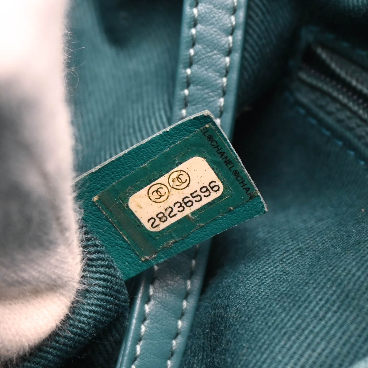 Chanel 2019 Green Fabric Deauville Drawstring Bucket Shoulder Bag