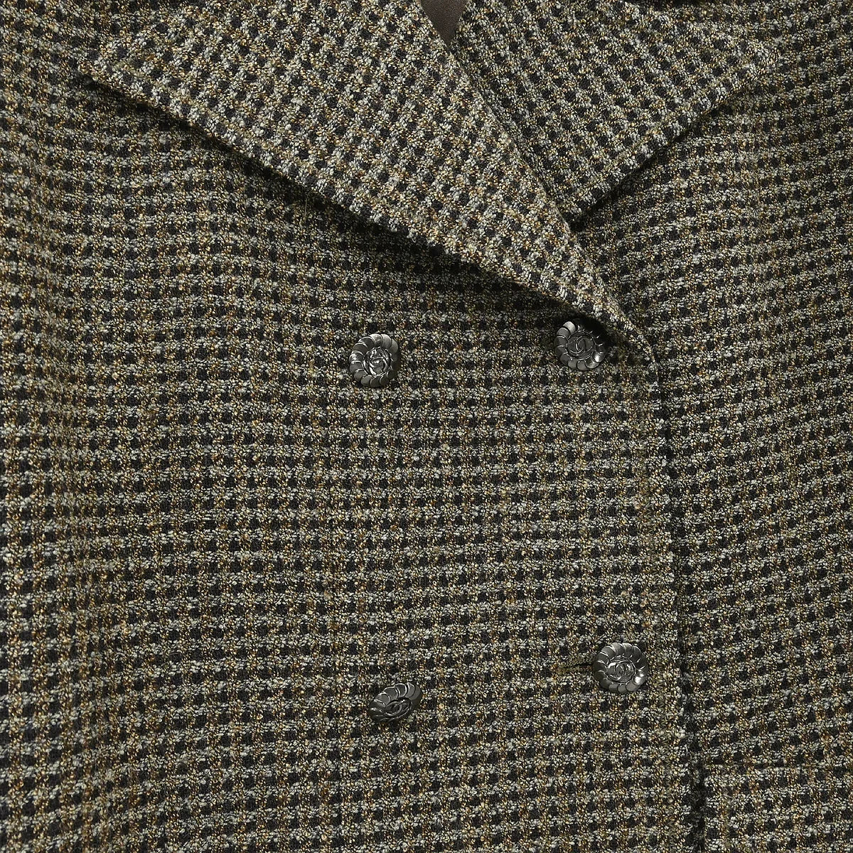 Chanel 1997 Double Breasted Jacket Brown #42
