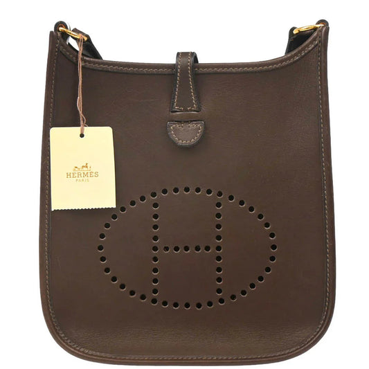 Hermes 2003 Havane Barenia Evelyne TPM Shoulder Bag