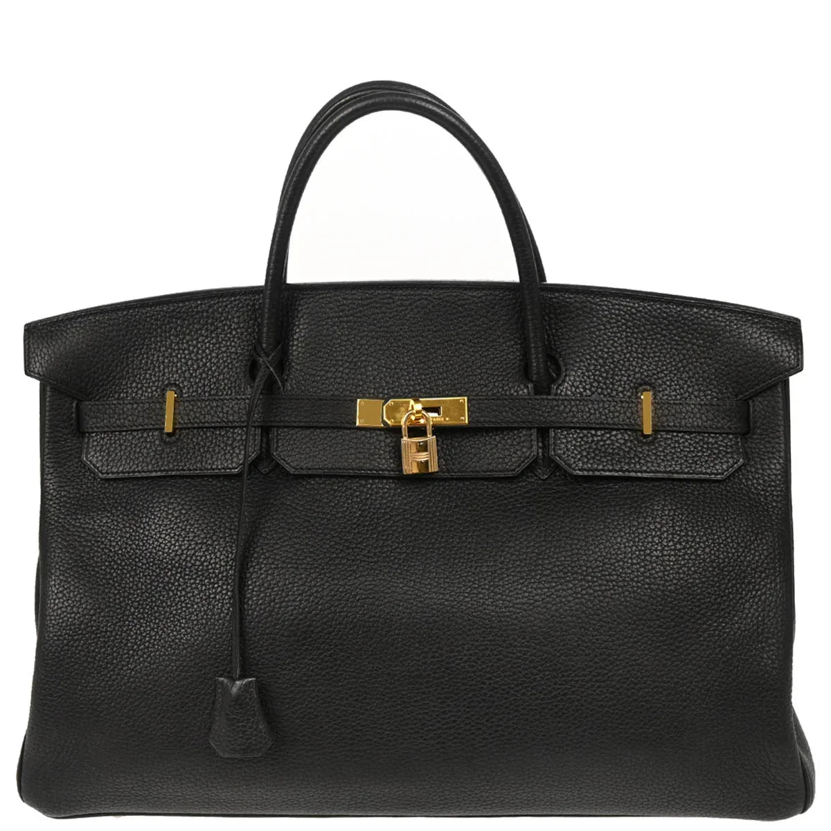 Hermes 2001 Black Togo Birkin 45 Handbag
